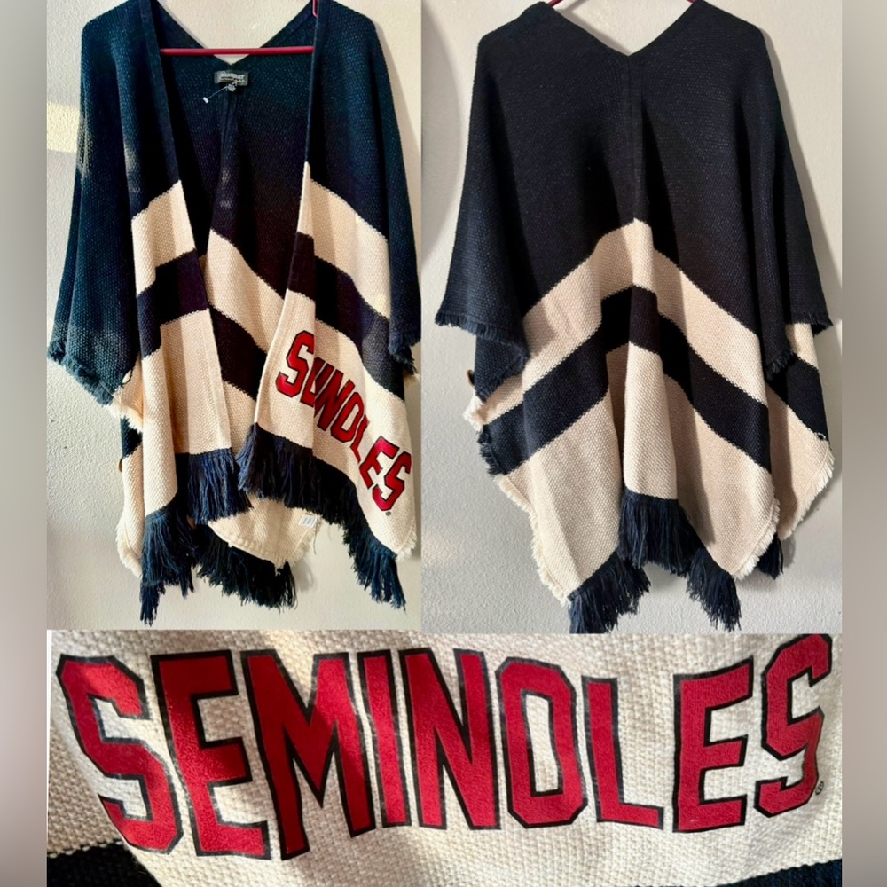 FLORIDA SEMINOLES GAME DAY COUTURE CAPE PONCHO WOMENS SIZE XS/S